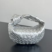 Bottega Veneta Mini Jodie Lamina Satin Leather Silver - 28x23x8cm - 3