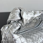 Bottega Veneta Mini Jodie Lamina Satin Leather Silver - 28x23x8cm - 2