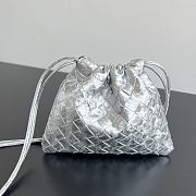 Bottega Veneta Small Dustbag Lamina Satin Leather Silver - 21x16.6x1cm - 1