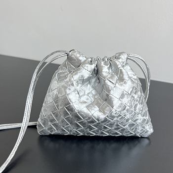 Bottega Veneta Small Dustbag Lamina Satin Leather Silver - 21x16.6x1cm
