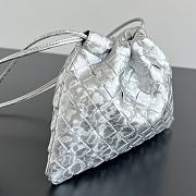 Bottega Veneta Small Dustbag Lamina Satin Leather Silver - 21x16.6x1cm - 2