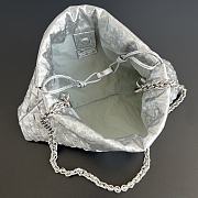 Bottega Veneta Dustbag Notte Lamina Satin Leather Silver - 33x19x8cm - 4