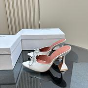 Amina Muaddi Rosie Slipper White Satin 9.5cm - 5