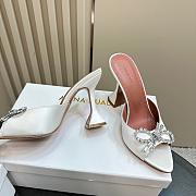 Amina Muaddi Rosie Slipper White Satin 9.5cm - 4