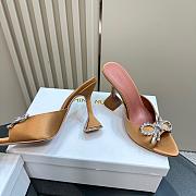 Amina Muaddi Rosie Slipper Gold Satin 9.5cm - 3
