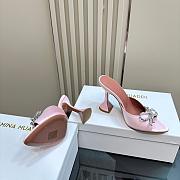 Amina Muaddi Rosie Slipper Pink Satin 9.5cm - 4