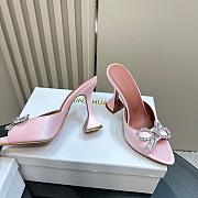 Amina Muaddi Rosie Slipper Pink Satin 9.5cm - 2