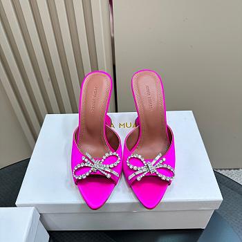 Amina Muaddi Rosie Slipper Fuchsia Satin 9.5cm