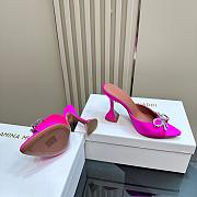 Amina Muaddi Rosie Slipper Fuchsia Satin 9.5cm - 3