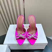 Amina Muaddi Rosie Slipper Fuchsia Satin 9.5cm - 5
