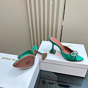 Amina Muaddi Rosie Slipper Green Satin 9.5cm - 6