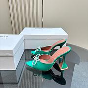 Amina Muaddi Rosie Slipper Green Satin 9.5cm - 5