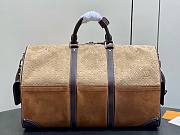 LV Keepall Bandouliere 50 Autres Cuirs Monogram Suede Leather Tan M26127 - 50x29x23cm - 5