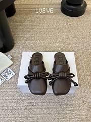 Loewe Flamenco Knot Mule in Lambskin Dark Chestnut - 1
