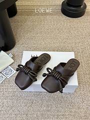 Loewe Flamenco Knot Mule in Lambskin Dark Chestnut - 4