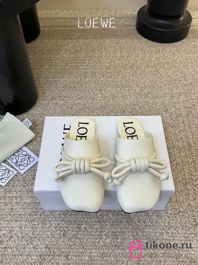 Loewe Flamenco Knot Mule in Lambskin White - 1