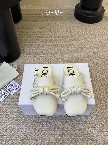 Loewe Flamenco Knot Mule in Lambskin White