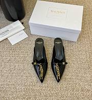 Balmain Sync Patent Leather Mules With Pointed Toe Black 5mm - 1