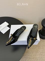 Balmain Sync Patent Leather Mules With Pointed Toe Black 5mm - 5