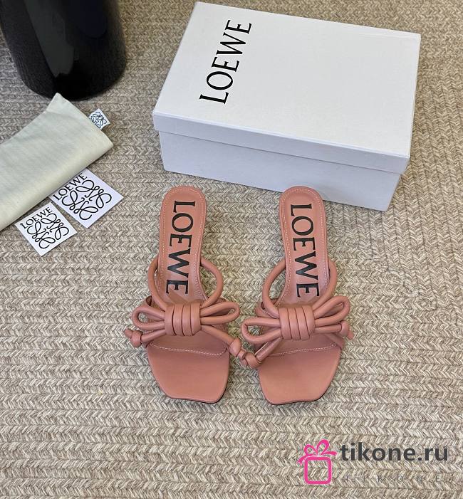 Loewe Flamenco Knot Sandal In Lambskin Blush 4.5cm - 1