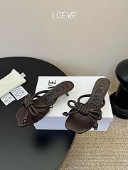 Loewe Flamenco Knot Sandal In Lambskin Dark Chestnut 4.5cm - 6