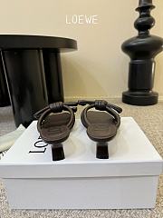 Loewe Flamenco Knot Sandal In Lambskin Dark Chestnut 4.5cm - 5