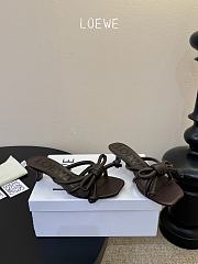 Loewe Flamenco Knot Sandal In Lambskin Dark Chestnut 4.5cm - 4