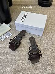 Loewe Flamenco Knot Sandal In Lambskin Dark Chestnut 4.5cm - 2