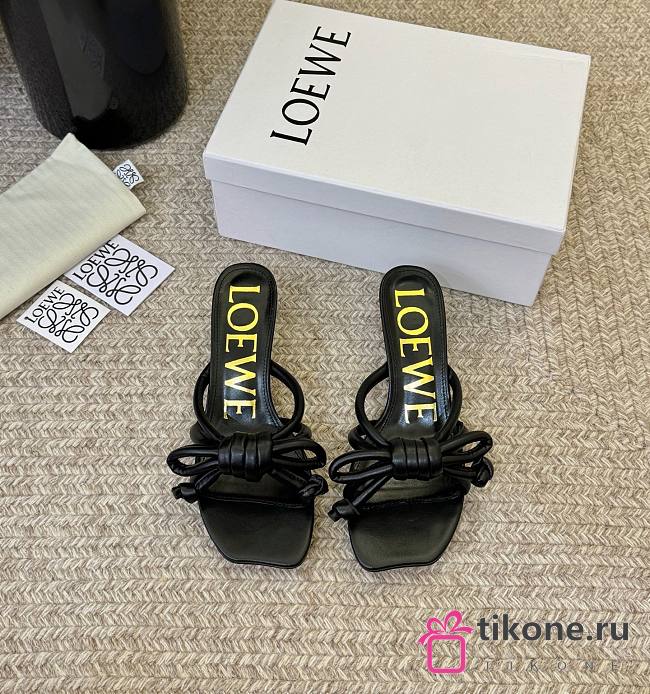 Loewe Flamenco Knot Sandal In Lambskin Black 4.5cm - 1