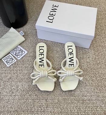 Loewe Flamenco Knot Sandal In Lambskin White 4.5cm
