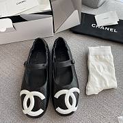 Chanel Mary Jane Cambon Quilted Black White Logo Leather  - 1