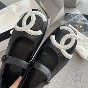 Chanel Mary Jane Cambon Quilted Black White Logo Leather  - 3