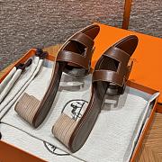 Hermes Oasis Sandal Swift Dark Brown 5cm - 2