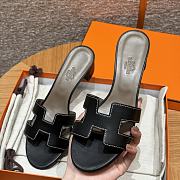 Hermes Oasis Sandal Swift Black 5cm 24727 - 5