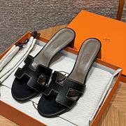 Hermes Oasis Sandal Swift Black 5cm 24727 - 3