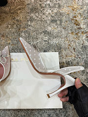 Amina Muaddi Rosie Sling 95 White Polka-Dot Lace - 4