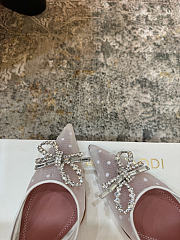 Amina Muaddi Rosie Sling 95 White Polka-Dot Lace - 3