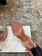 Amina Muaddi Rosie Sling 95 Beige Polka-Dot Lace - 6