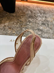 Amina Muaddi Rosie Sling 95 Beige Polka-Dot Lace - 5