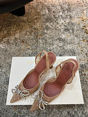 Amina Muaddi Rosie Sling 95 Beige Polka-Dot Lace - 4