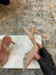 Amina Muaddi Rosie Sling 95 Beige Polka-Dot Lace - 3