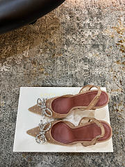 Amina Muaddi Rosie Sling 95 Beige Polka-Dot Lace - 2