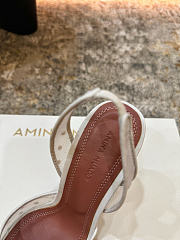 Amina Muaddi Camelia Sling 95 White Polka-Dot Lace - 3