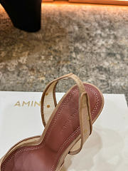 Amina Muaddi Camelia Sling 95 Beige Polka-Dot Lace - 6