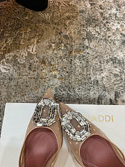 Amina Muaddi Camelia Sling 95 Beige Polka-Dot Lace - 4