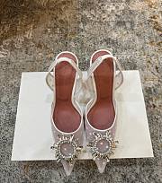 Amina Muaddi Begum Sling 95 White Polka-Dot Lace - 2