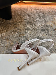 Amina Muaddi Begum Sling 95 White Polka-Dot Lace - 3