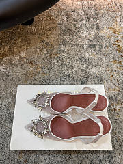 Amina Muaddi Begum Sling 95 White Polka-Dot Lace - 6