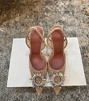 Amina Muaddi Begum Sling 95 Beige Polka-Dot Lace - 2