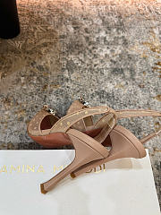 Amina Muaddi Begum Sling 95 Beige Polka-Dot Lace - 3